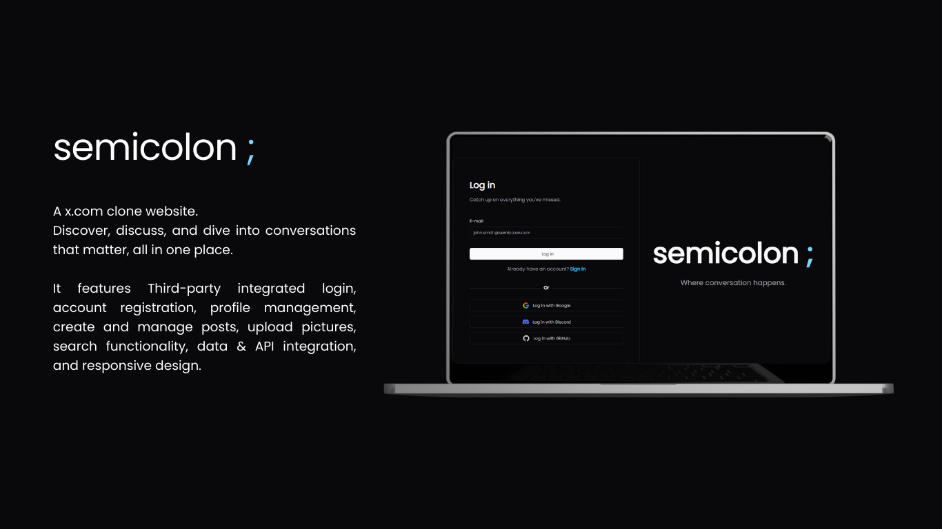 Join us at Semicolon, where every conversation sparks connection and community