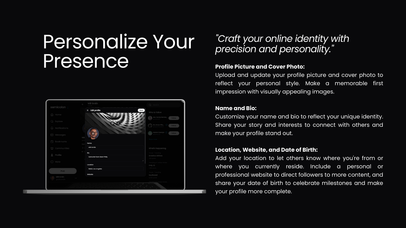 Craft your online identity with precision and personality